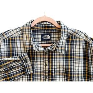 The North Face Shirt Adult‎ XL Black Plaid Lightweight Outdoors Casual Womens